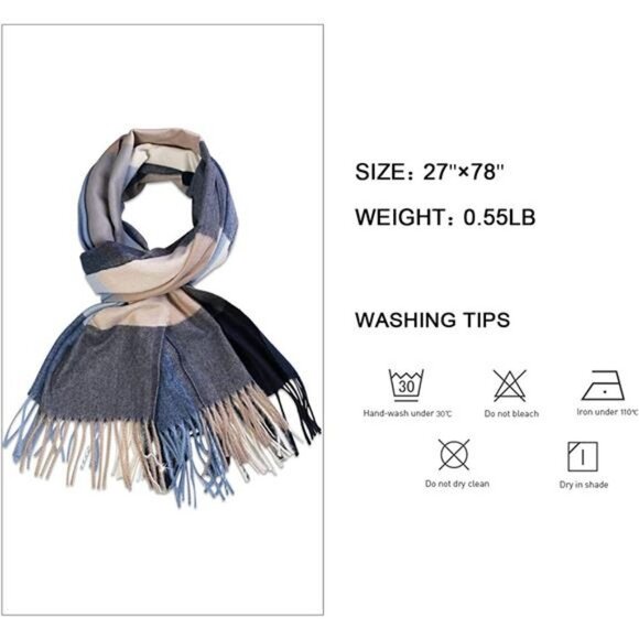 Classic Plaid Tartan Scarf for Women Men Soft Check Tassel Scarves SC316 - Picture 3 of 4